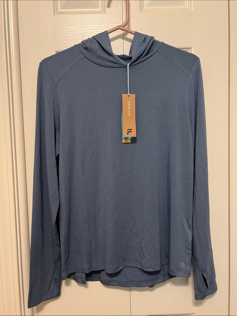 Lightweight Navy Hooded Long Sleeve Tee
